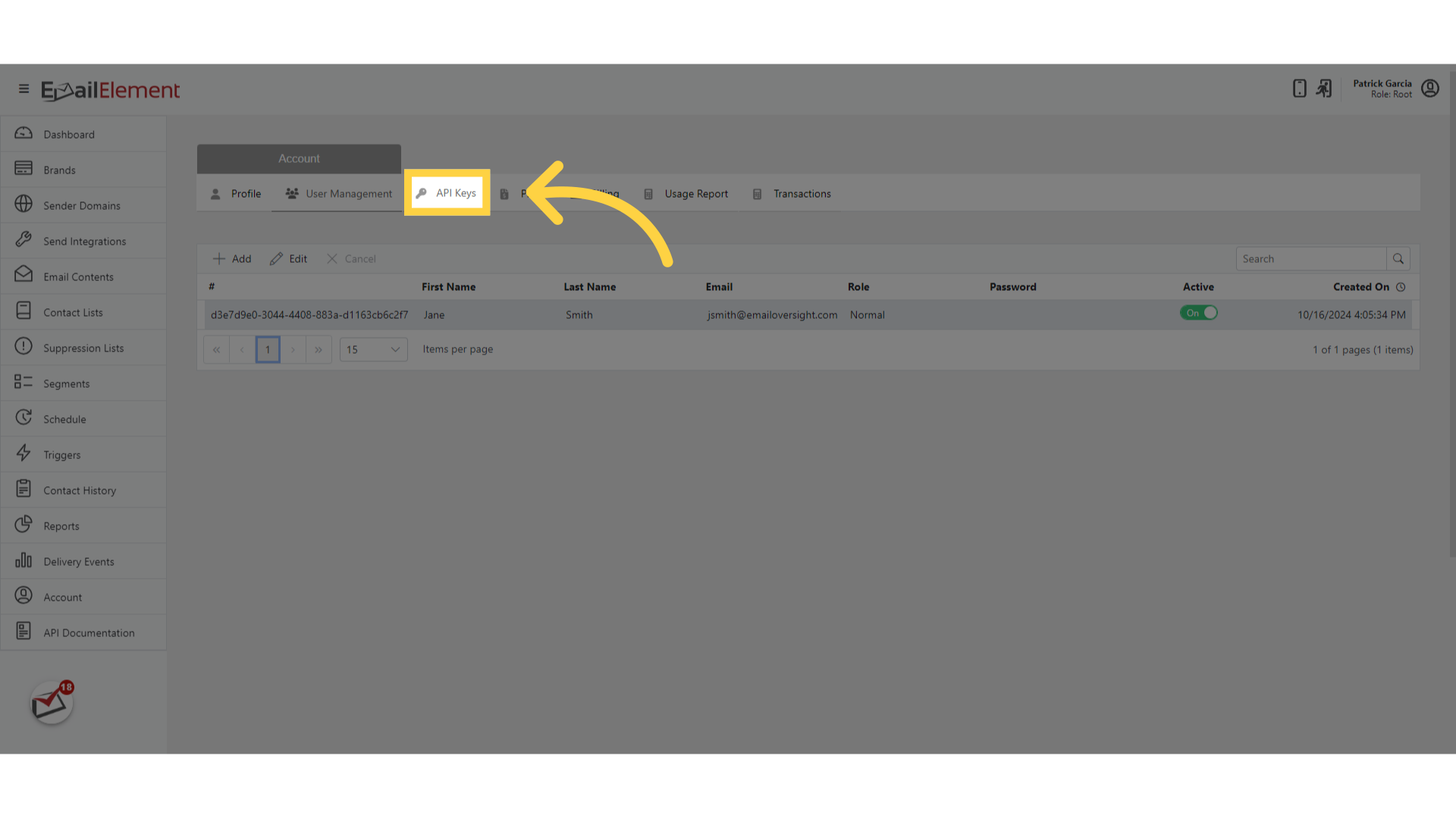 Click 'API Keys'