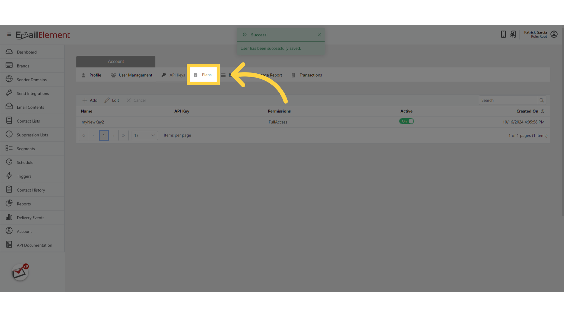 Click 'Plans'