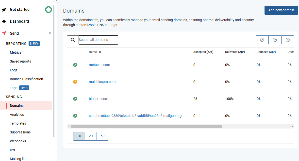 Add a Sending Domain