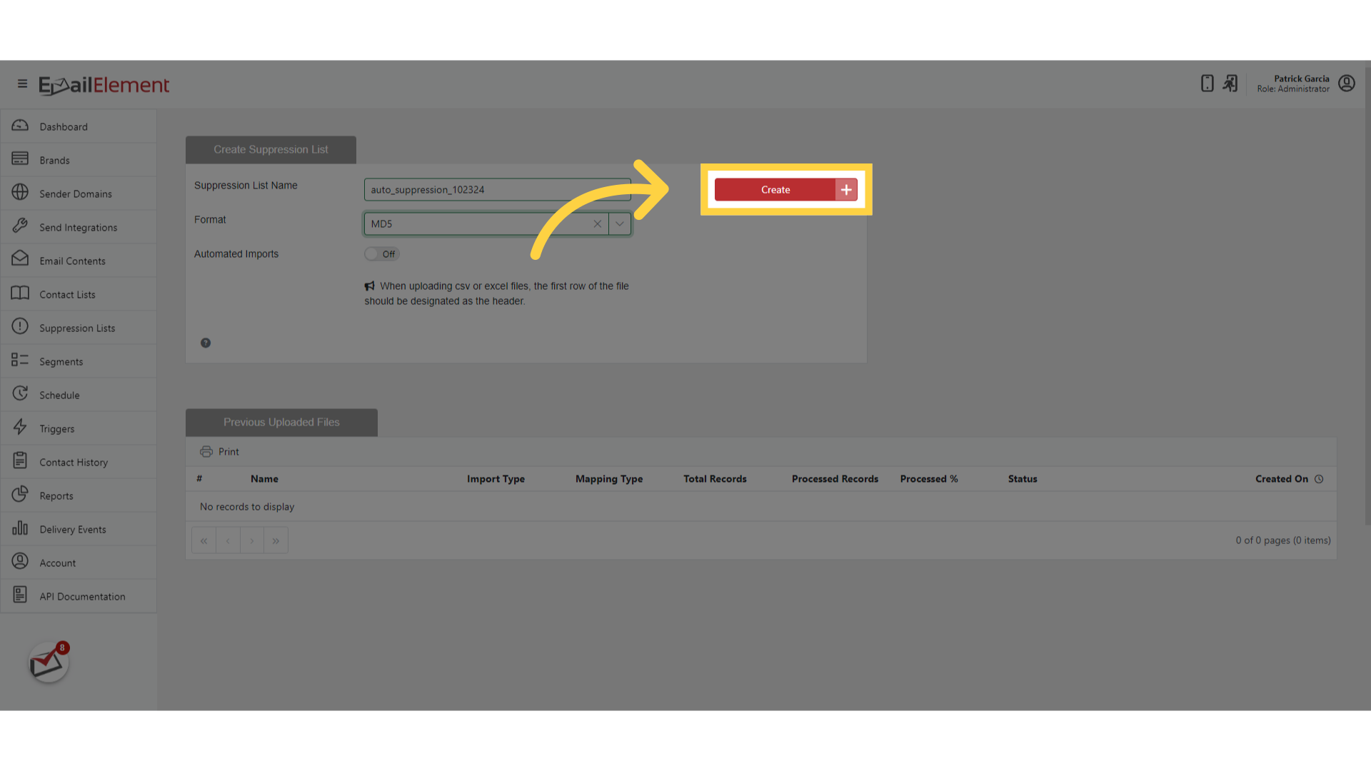 Create Suppression List