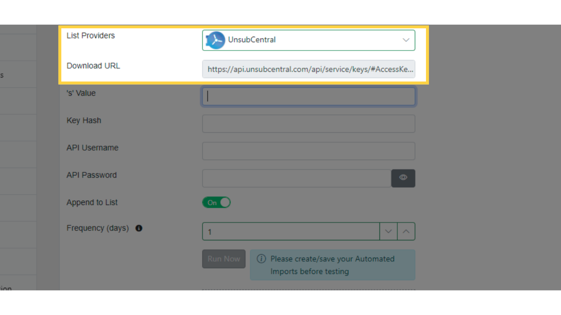 Fill required fields