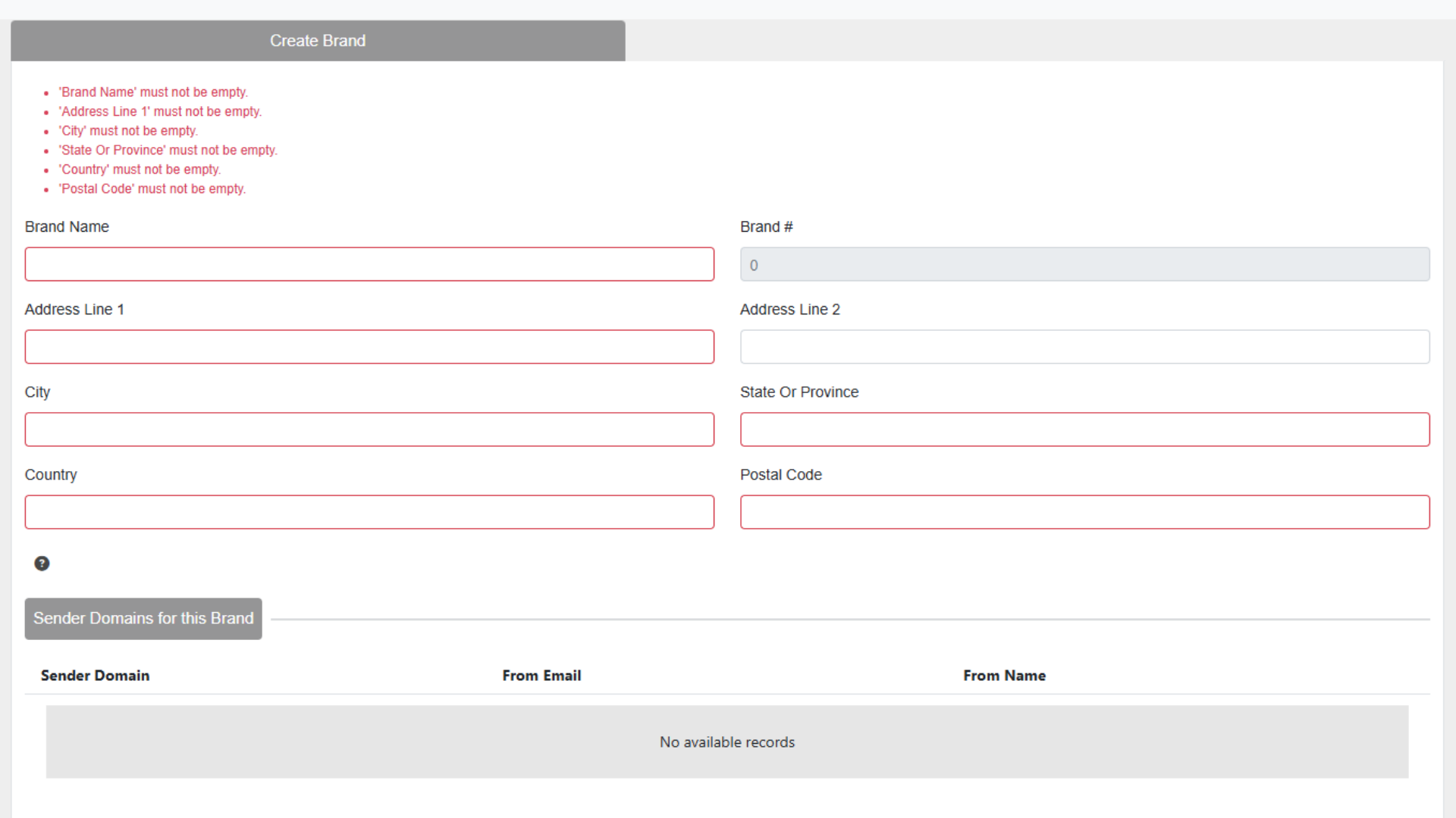 Fill Brands Form