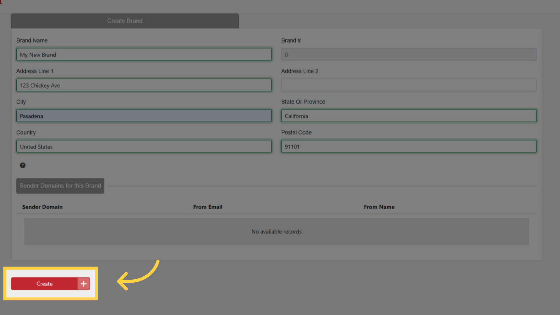 Click 'Create'