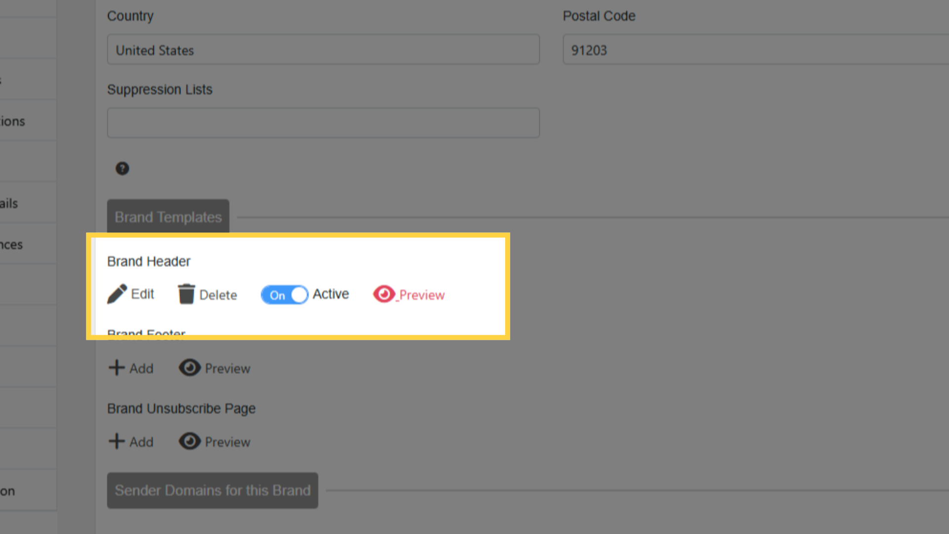 More Brand Header Options