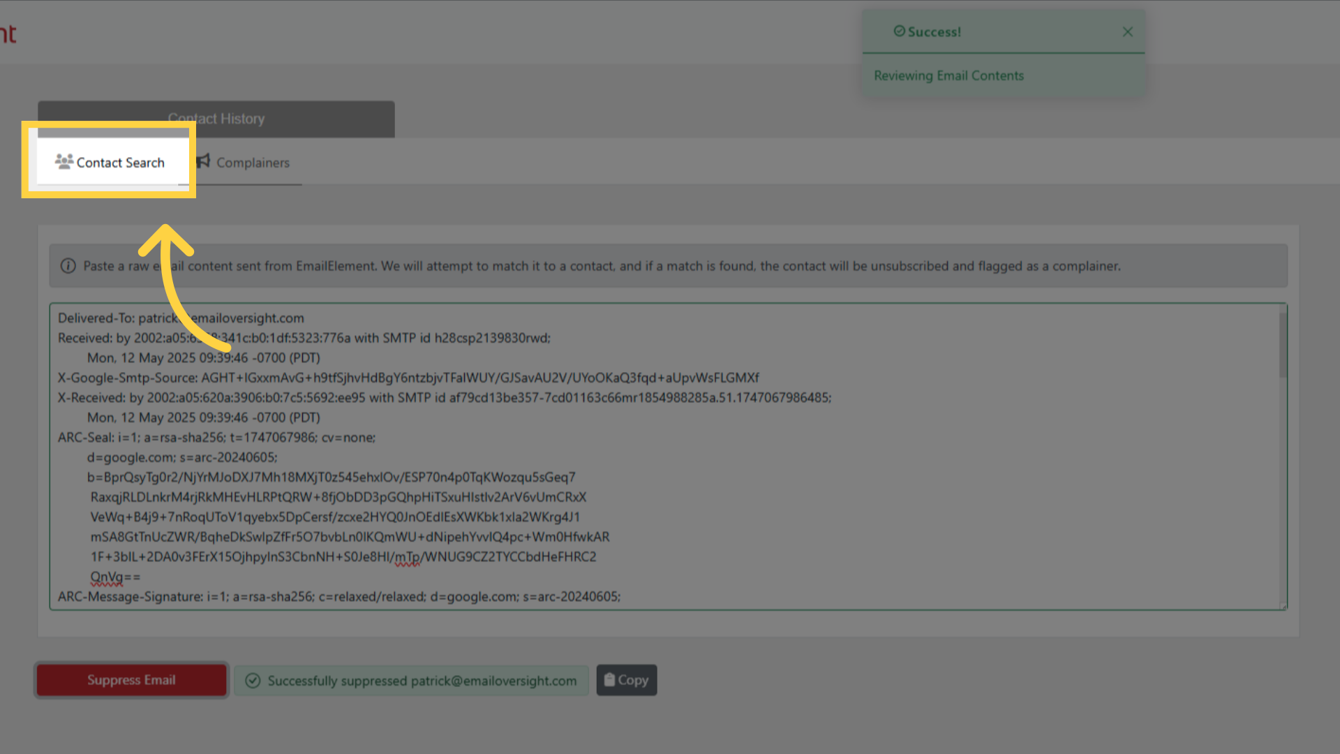 Click 'Contact Search'