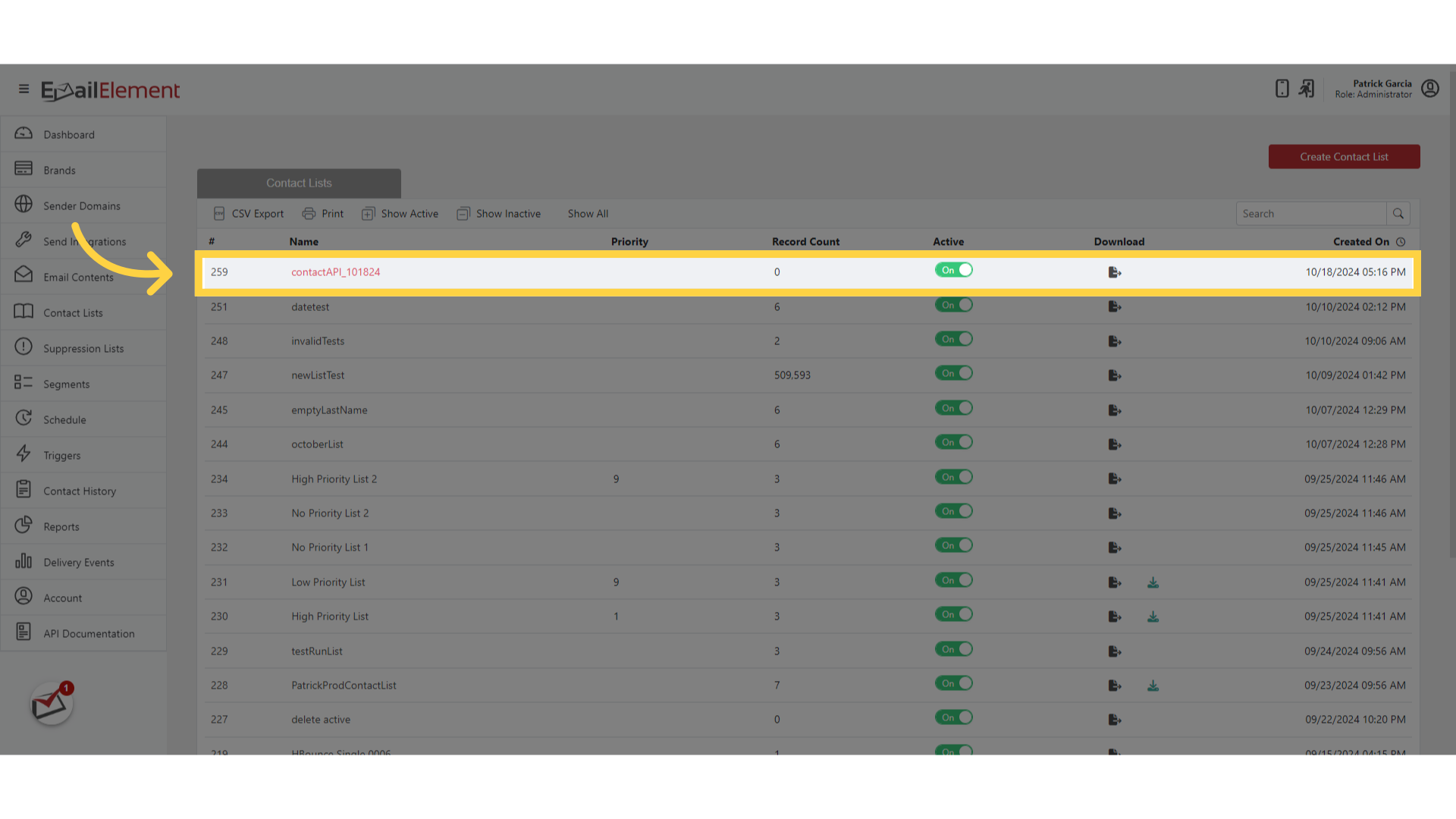 Get Contact List ID