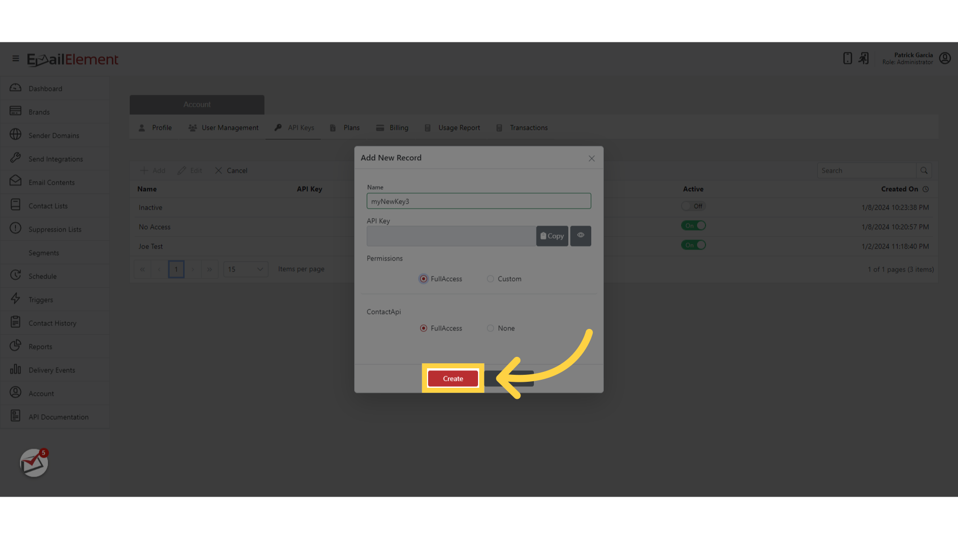Click 'Create'