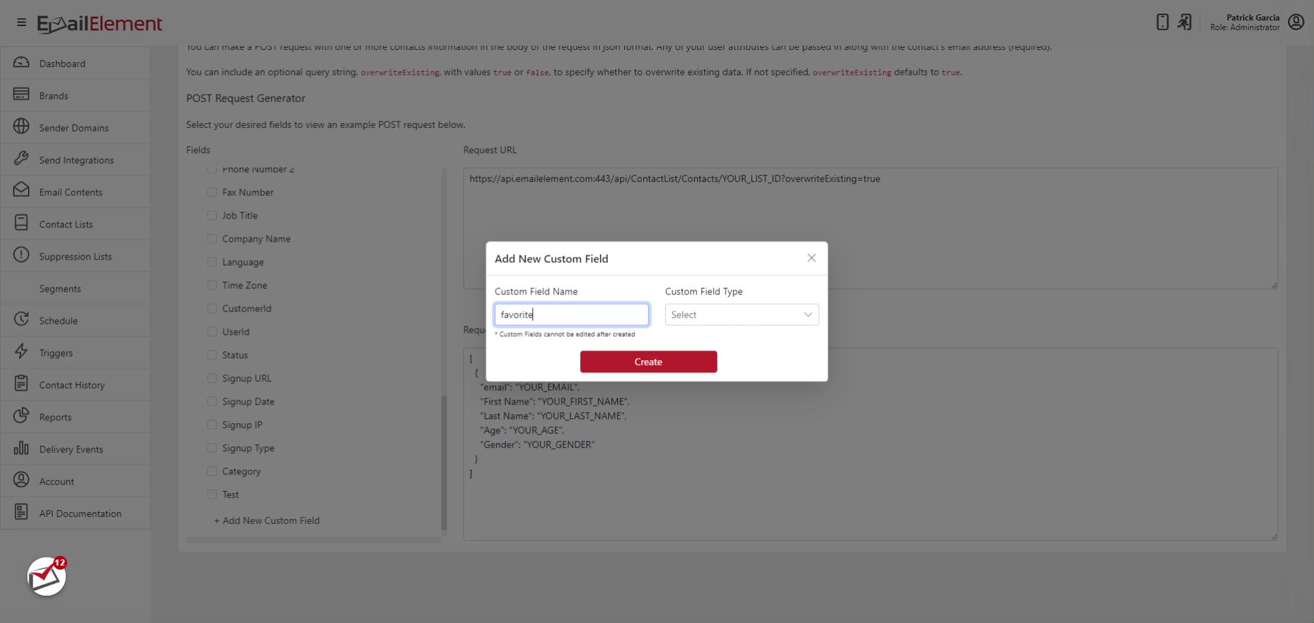 Name custom field