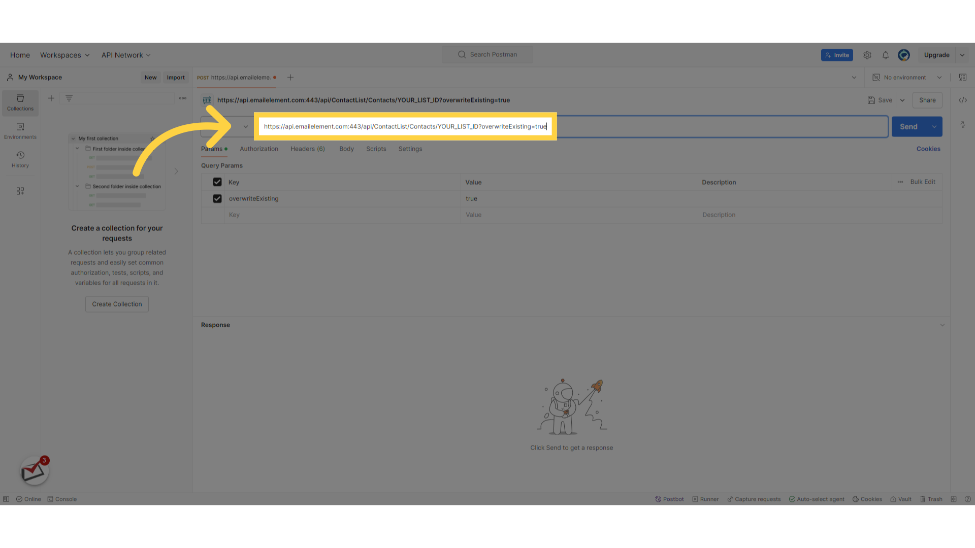 Enter Request URL
