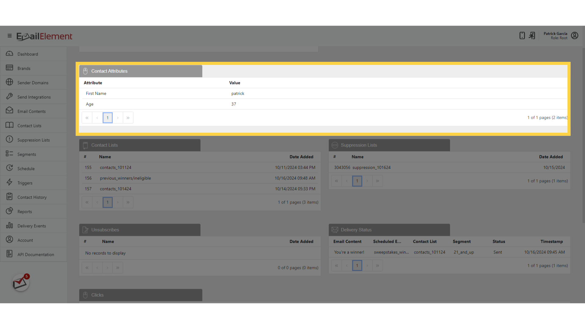 View 'Contact Attributes'