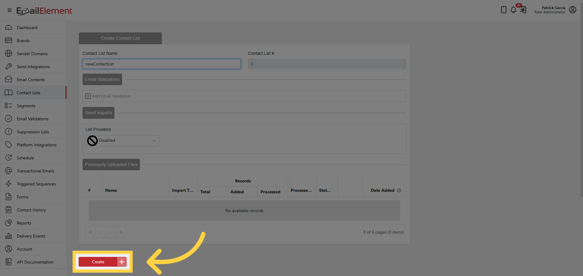 Create Contact List