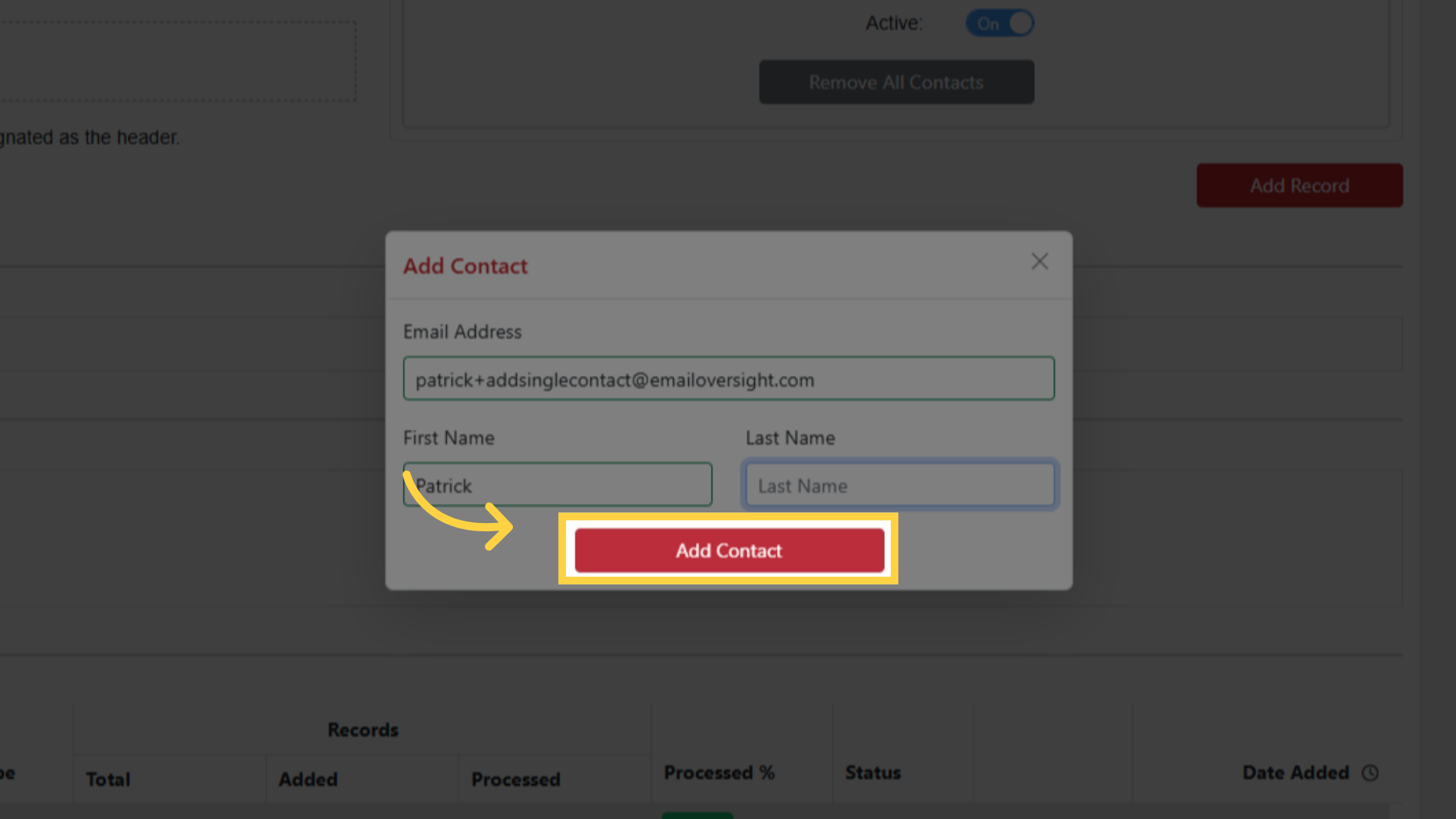Click 'Add Contact'