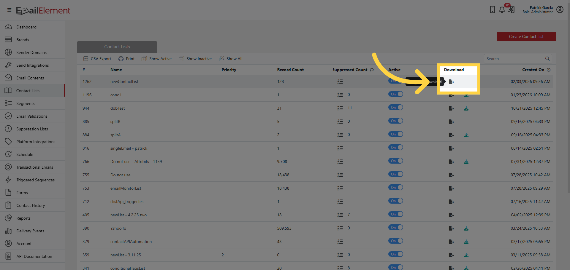 Export Contact List