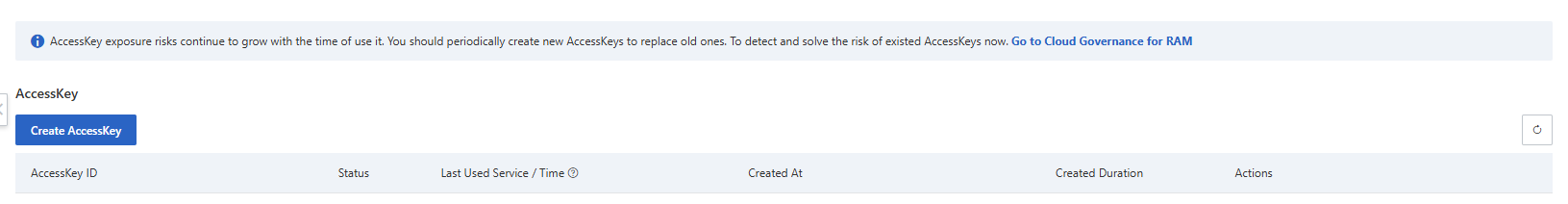 Create an Access Key and Access Secret