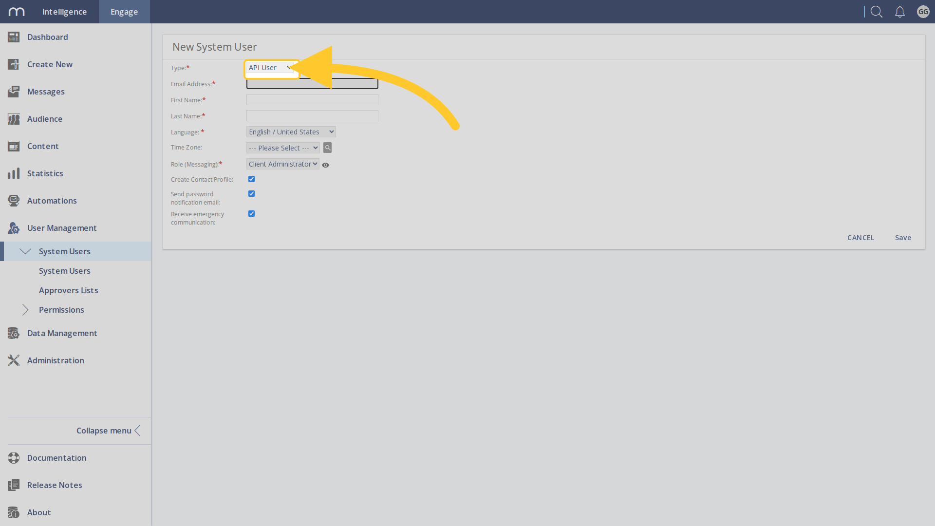Create an API User