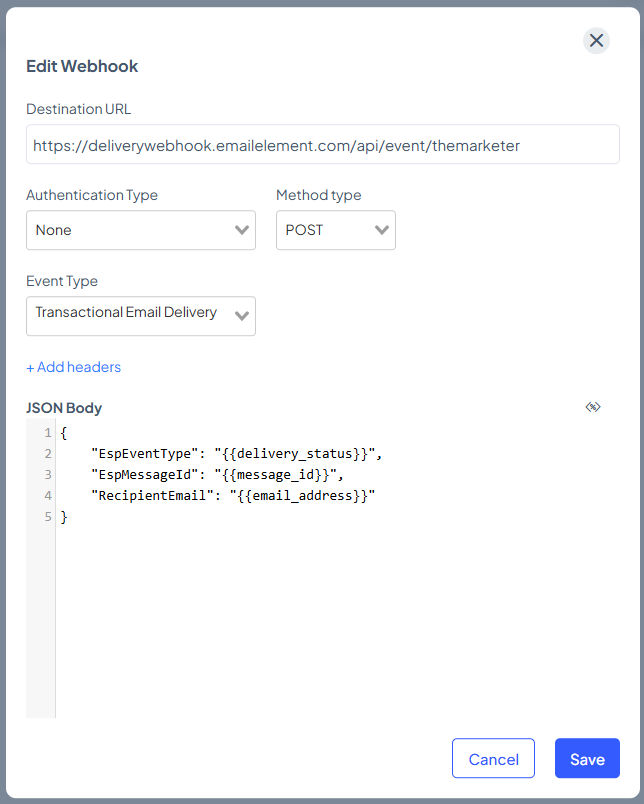 Create and Enable Webhook