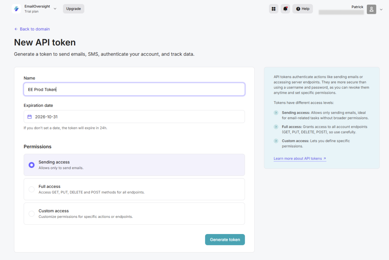 Create API Key