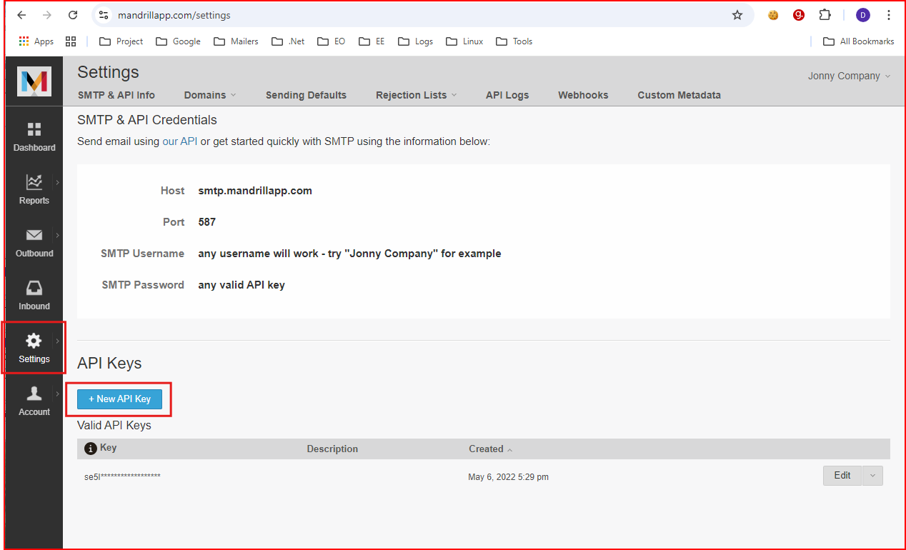 Create API Key