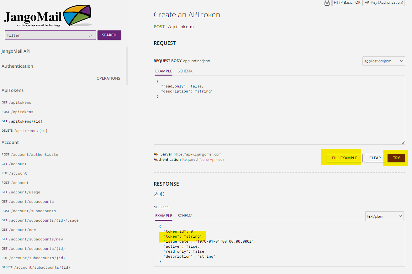 Create Api Token