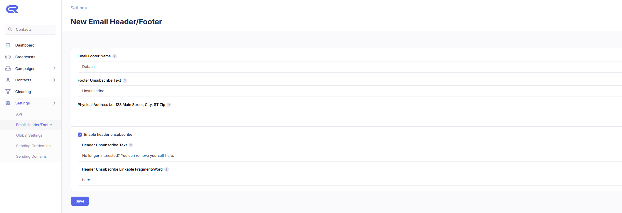 Create Email Header/Footer in Campaign Refinery