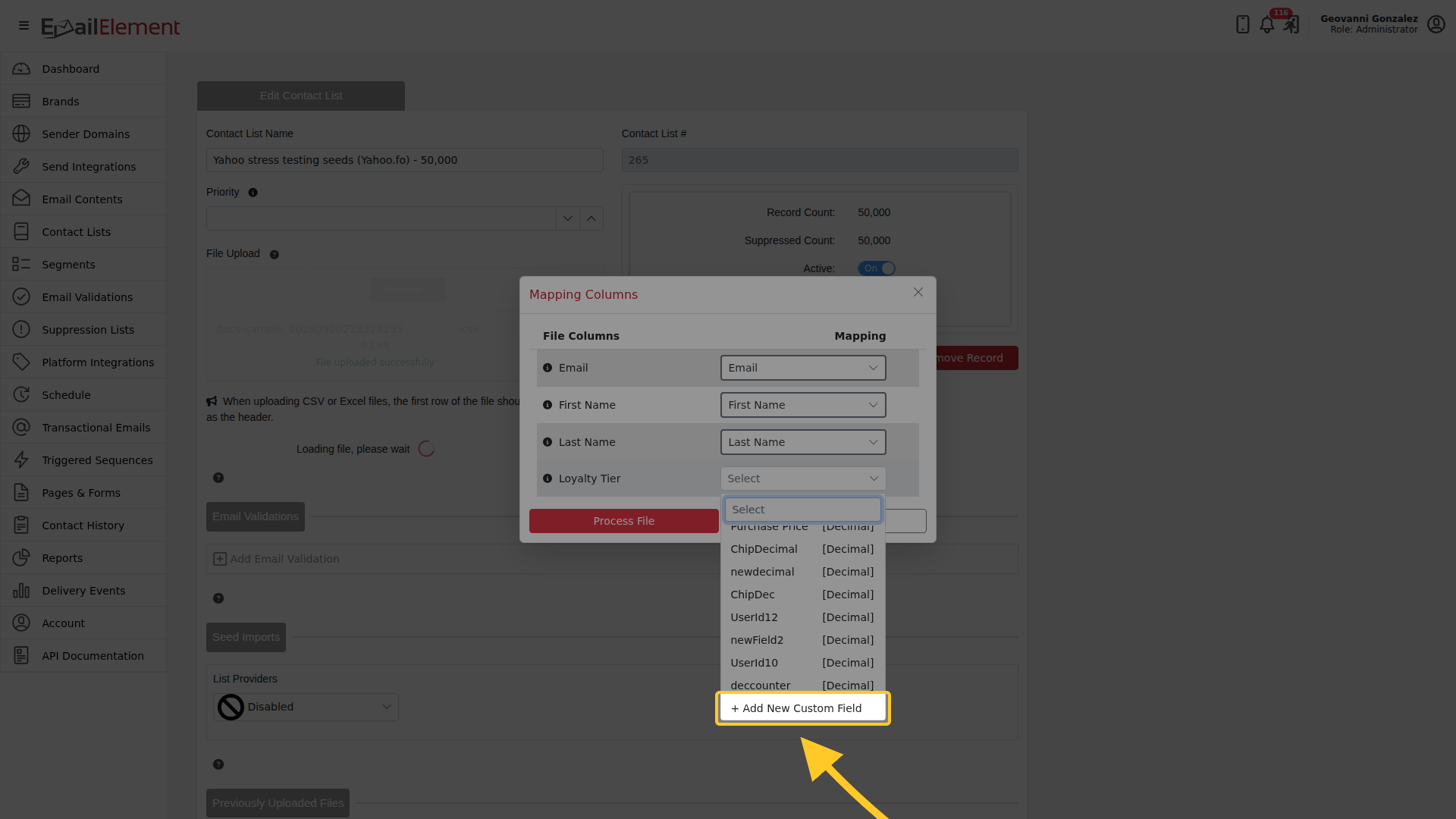 + Add New Custom Field