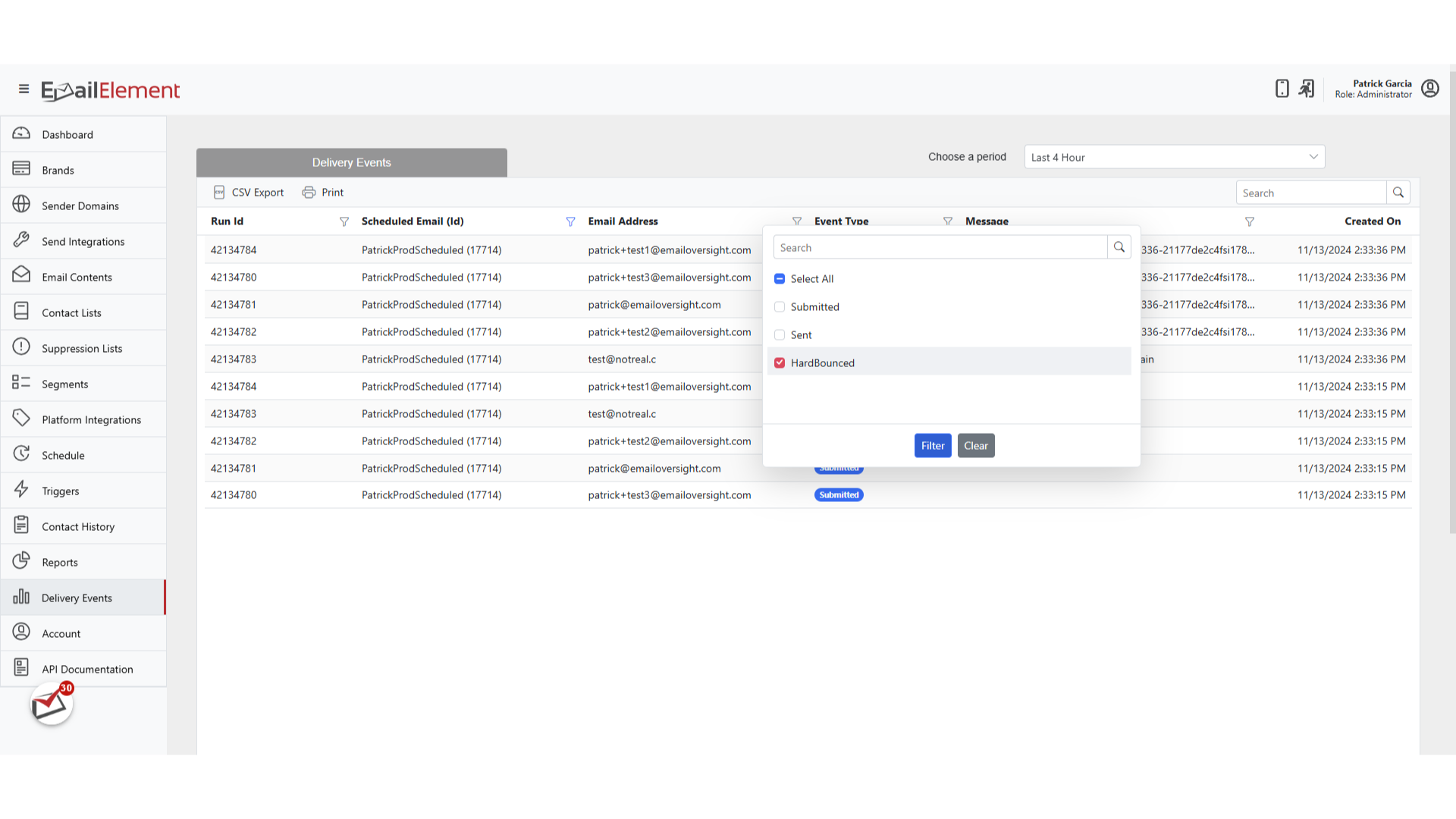 Filter by Event Type