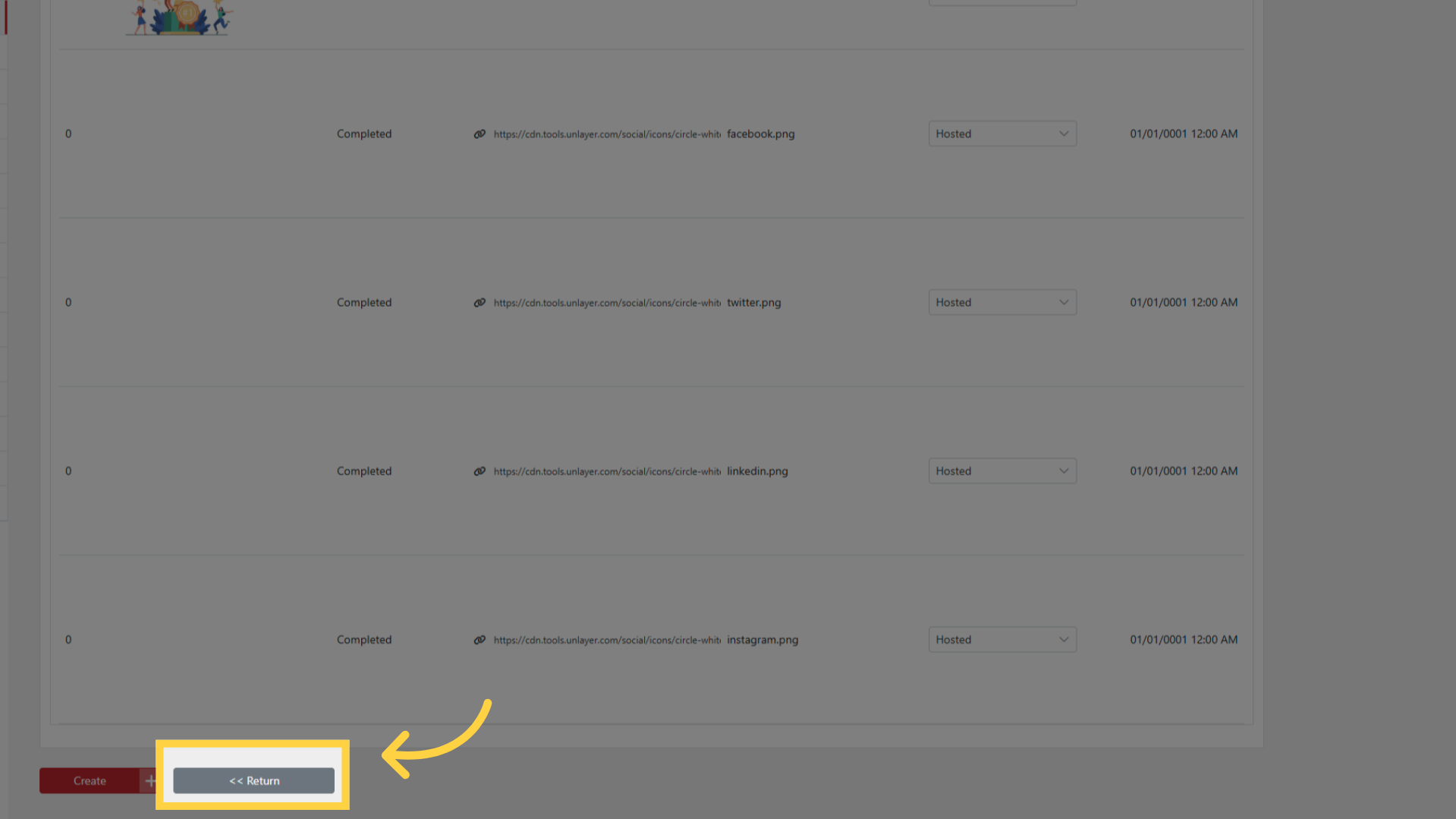 Return to the Email Content