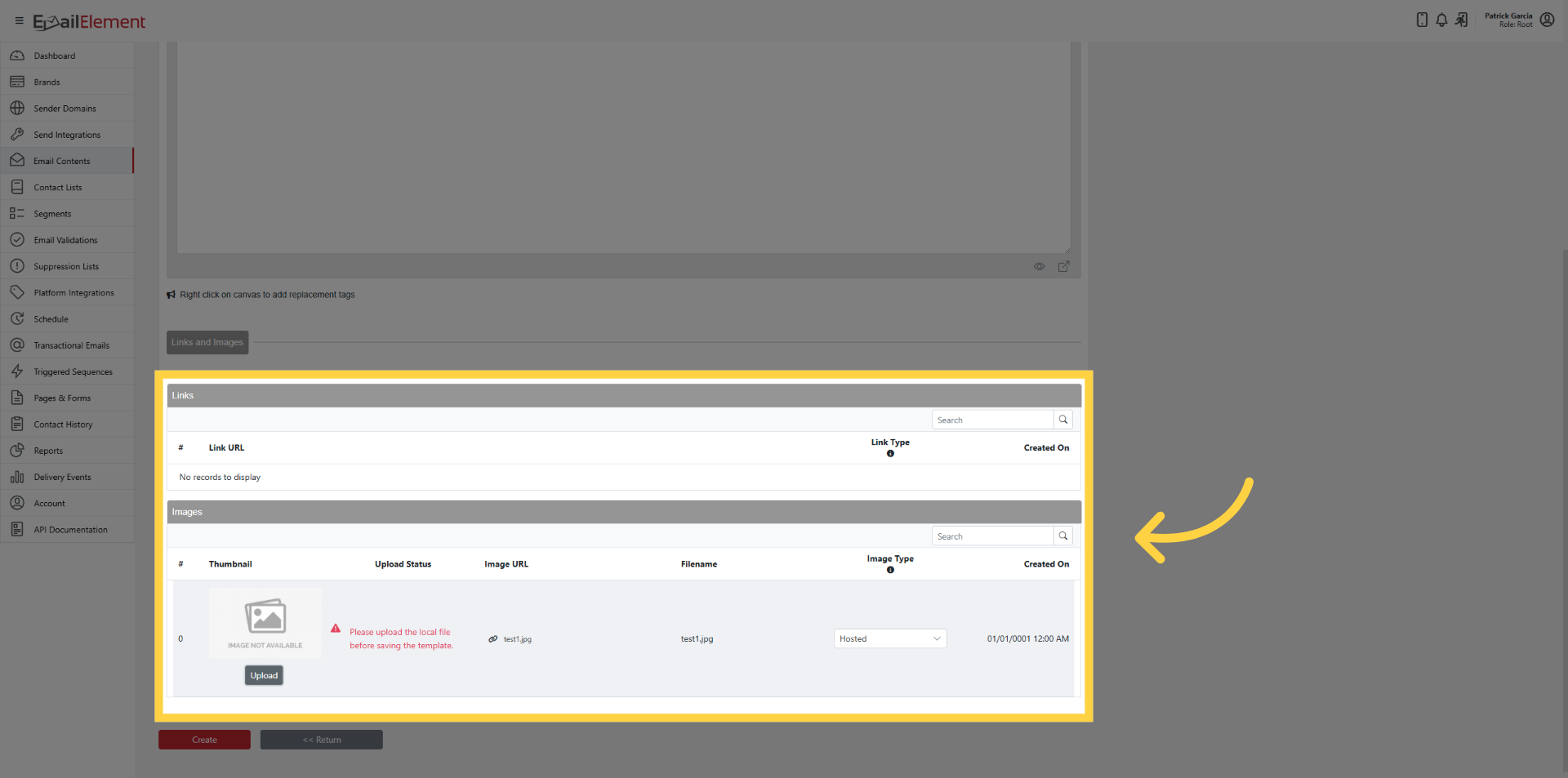 Template Links and Images