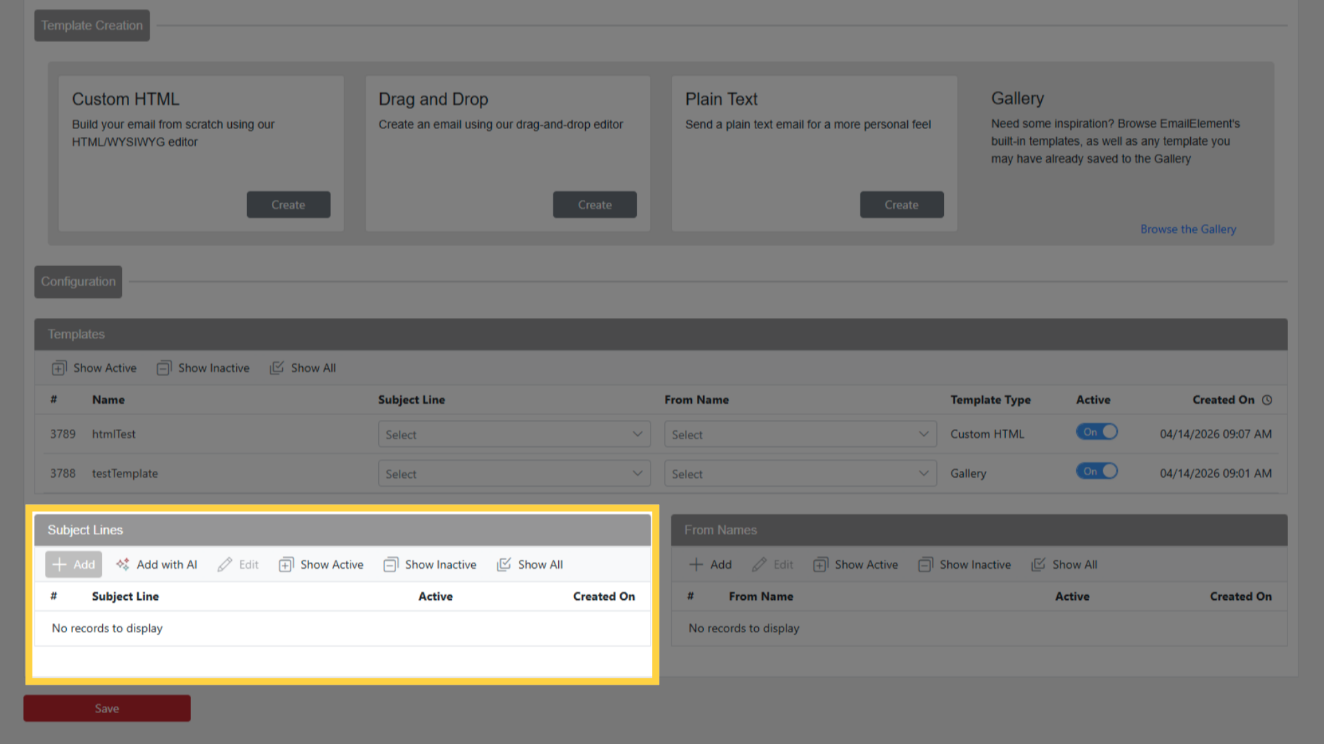 Add a Subject Line