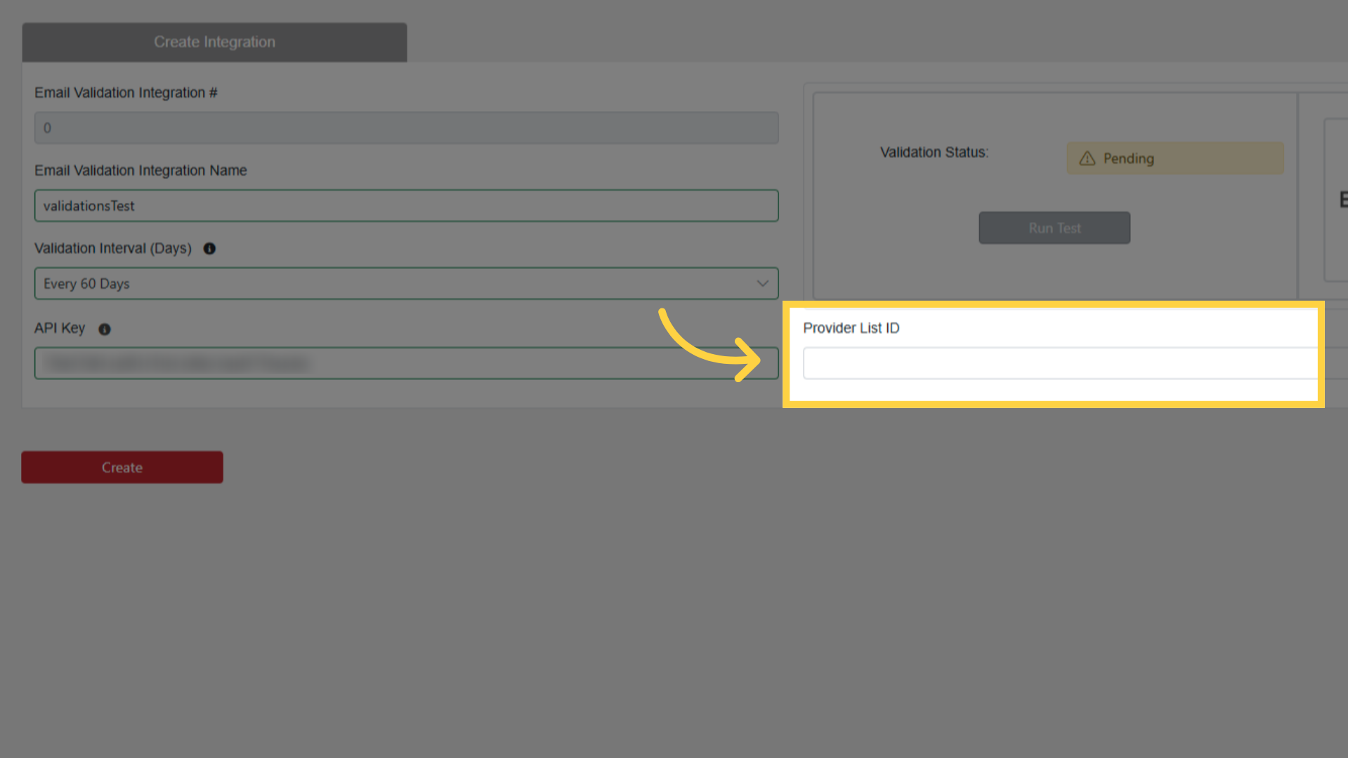 Enter Provider List ID