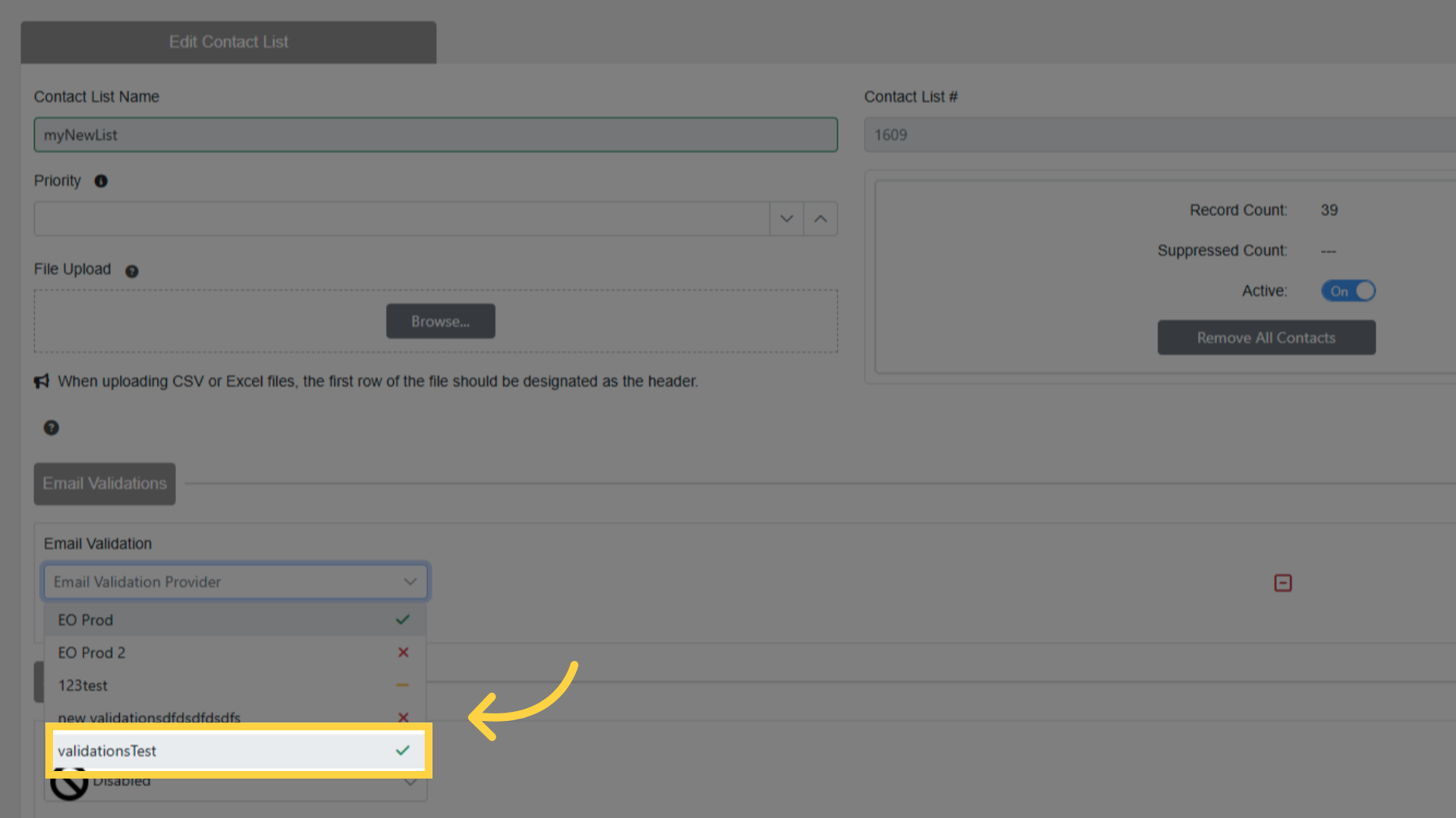 Select Your Validation