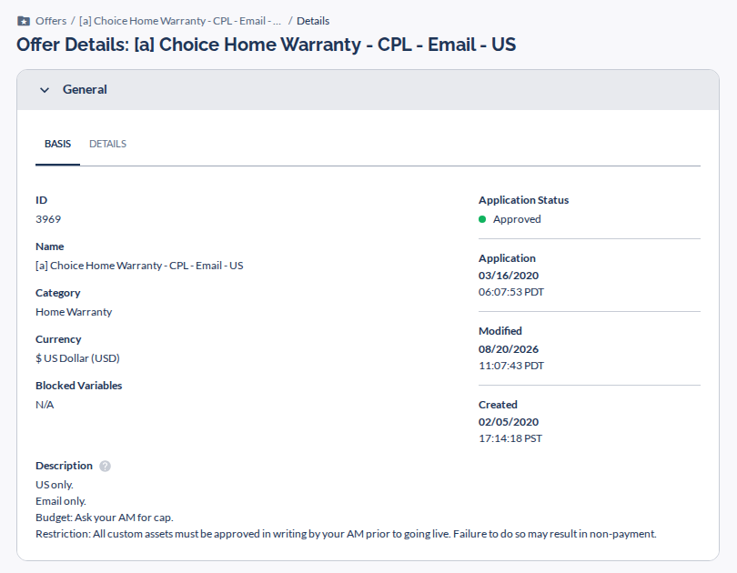 Everflow offer ID