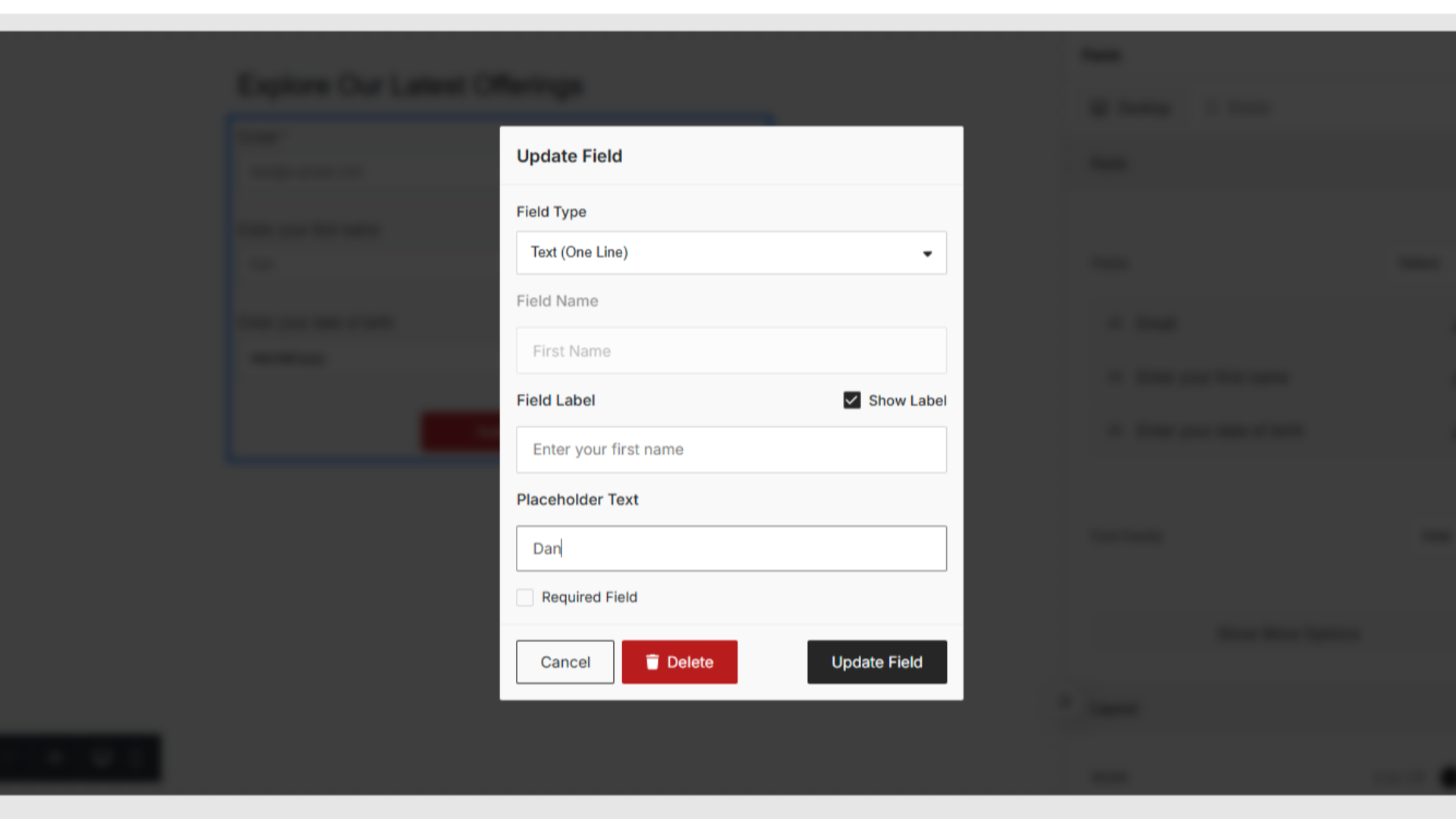 Editing Other Fields