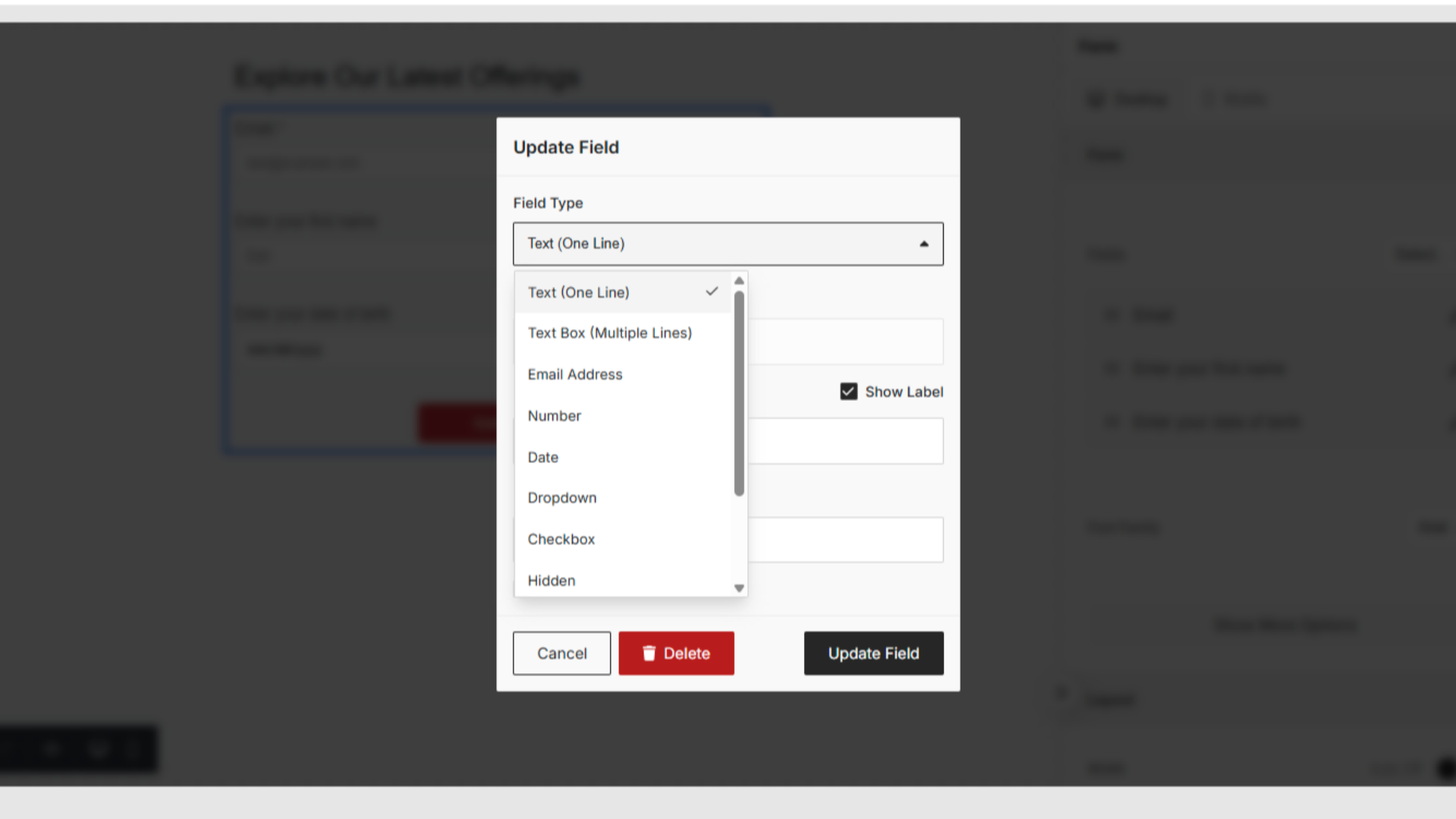 Edit Field Type