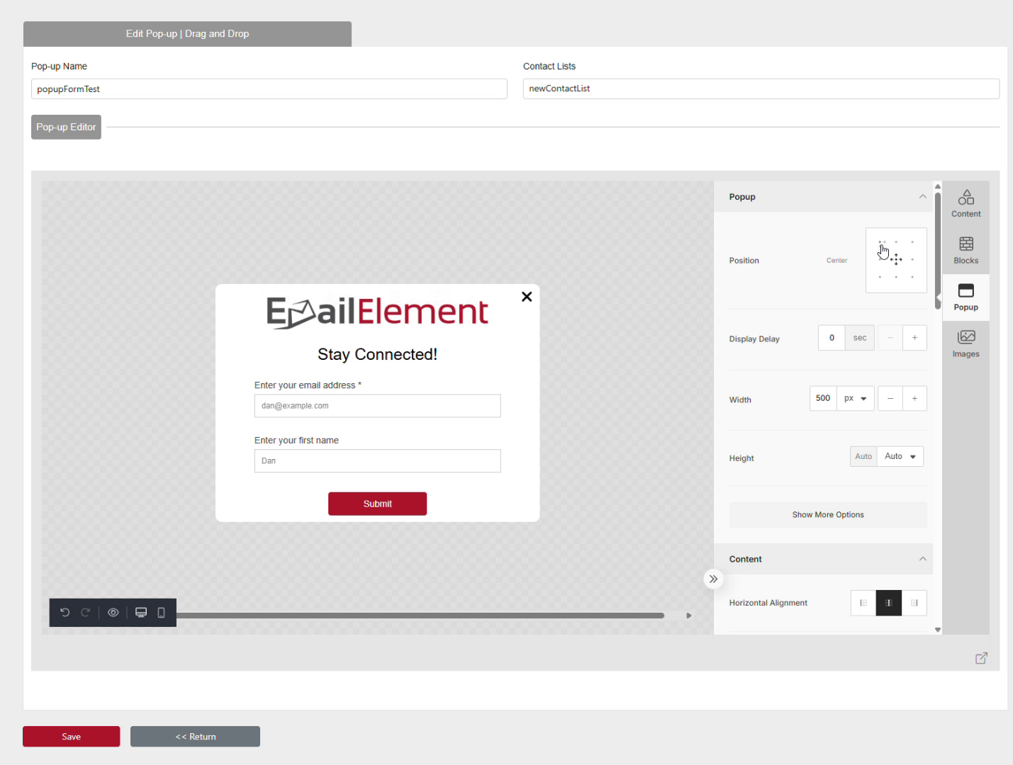 Popup Form Options 2