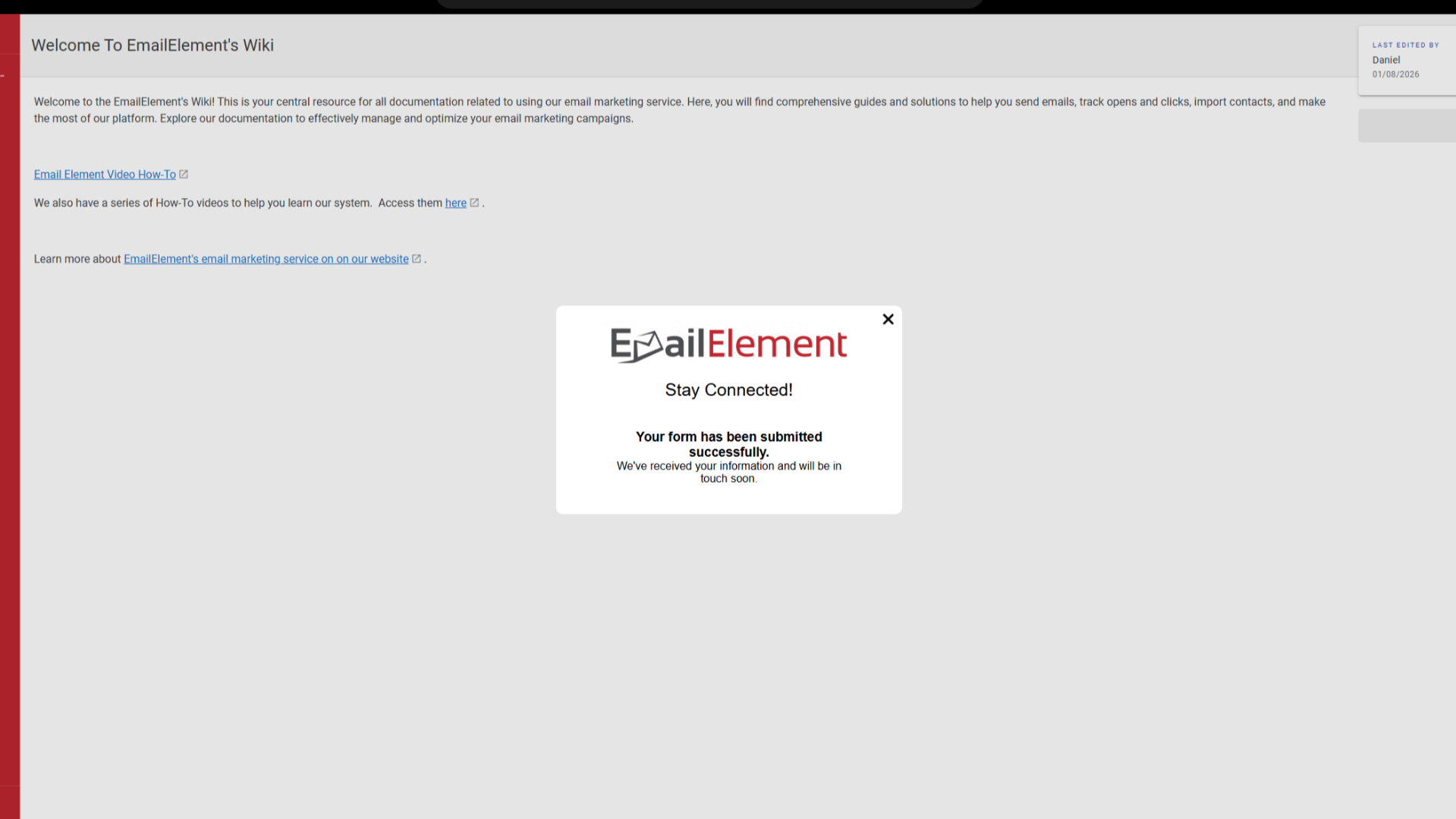 Submitted Popup Form
