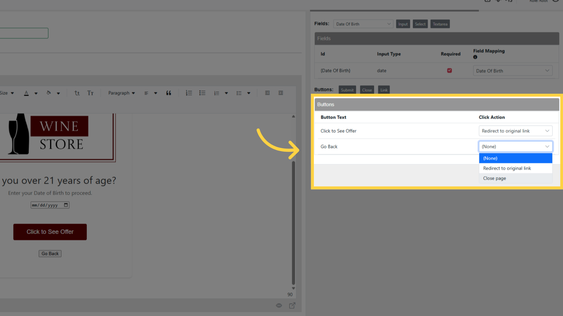 Select Click Action