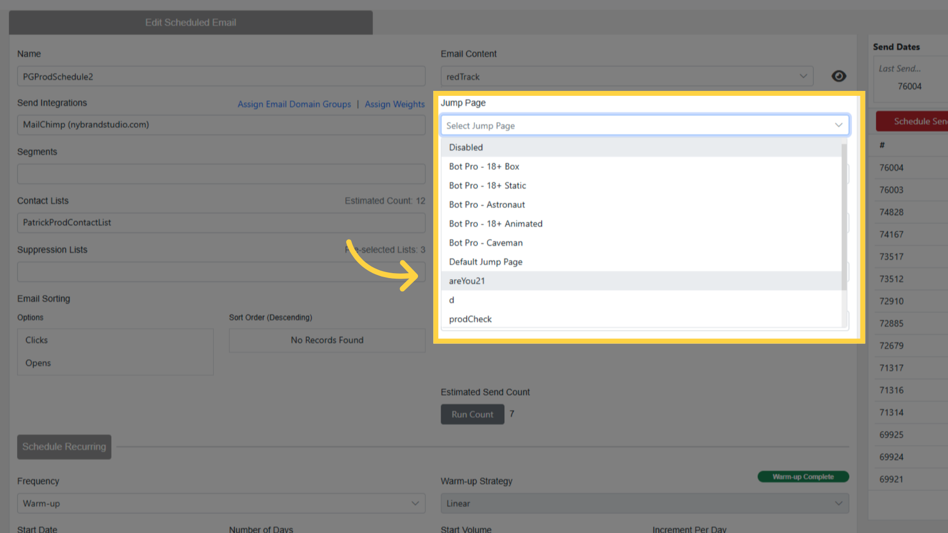 Jump Page Dropdown