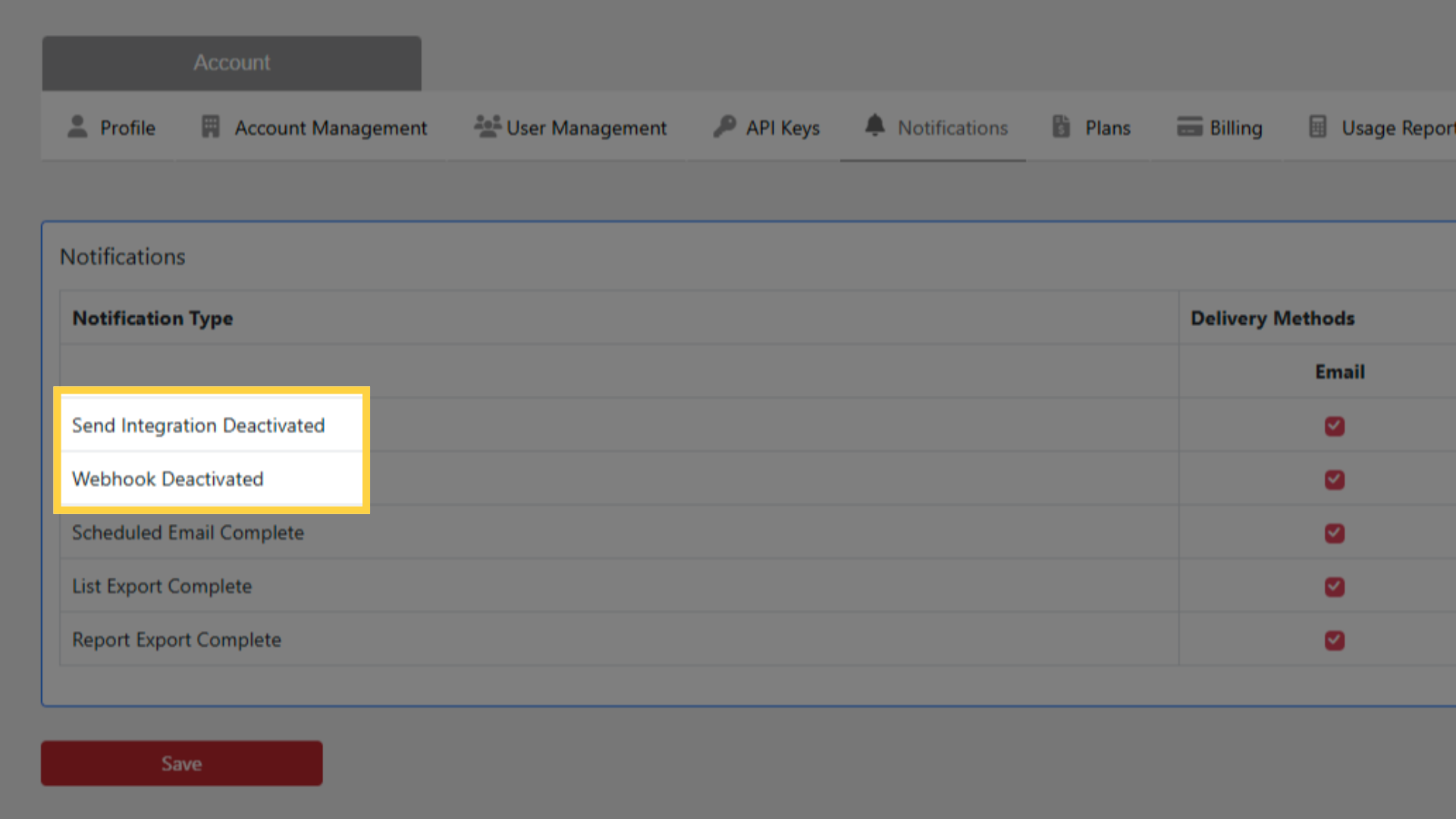 Supported Notifications 2