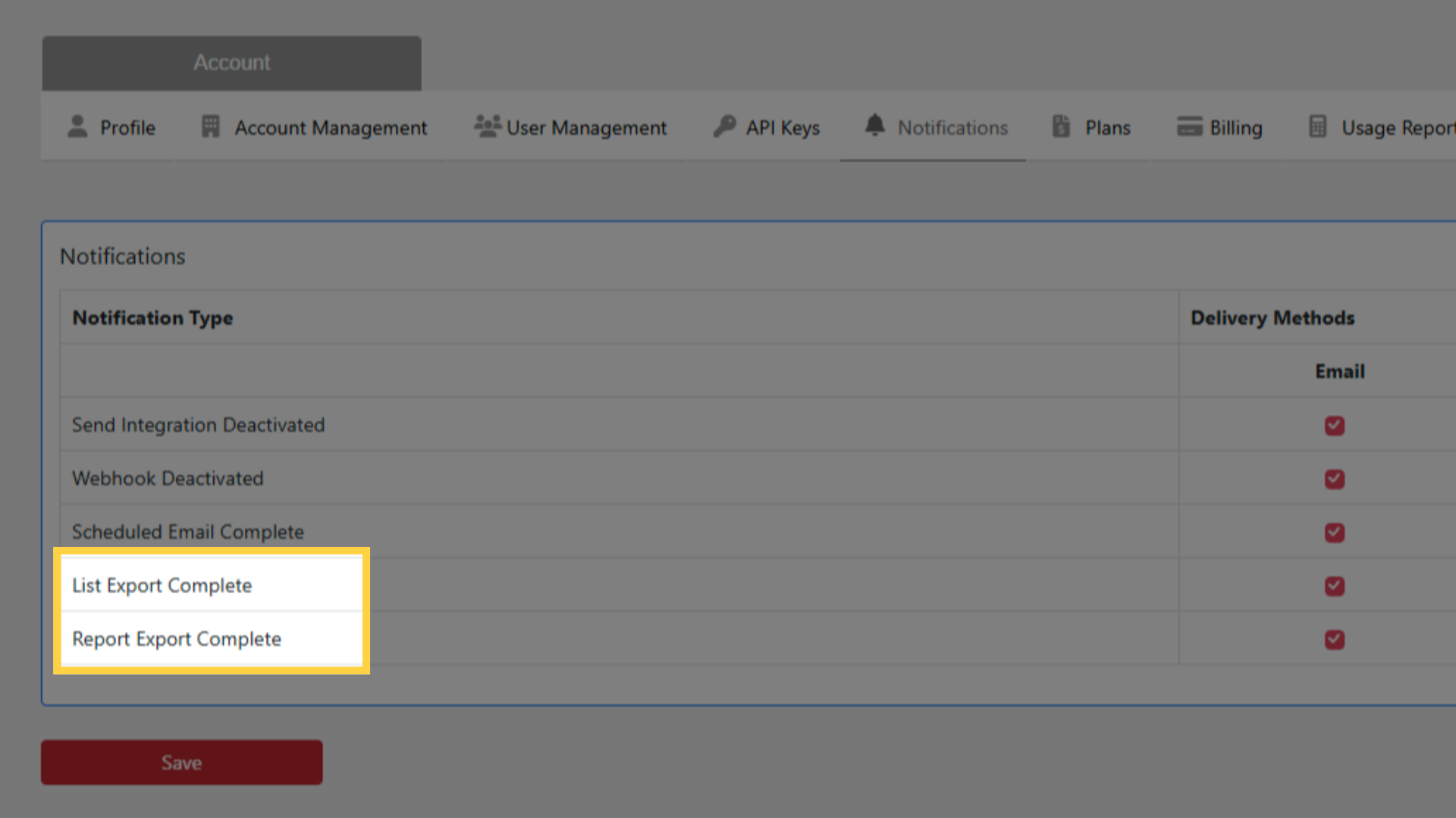 Supported Notifications 4