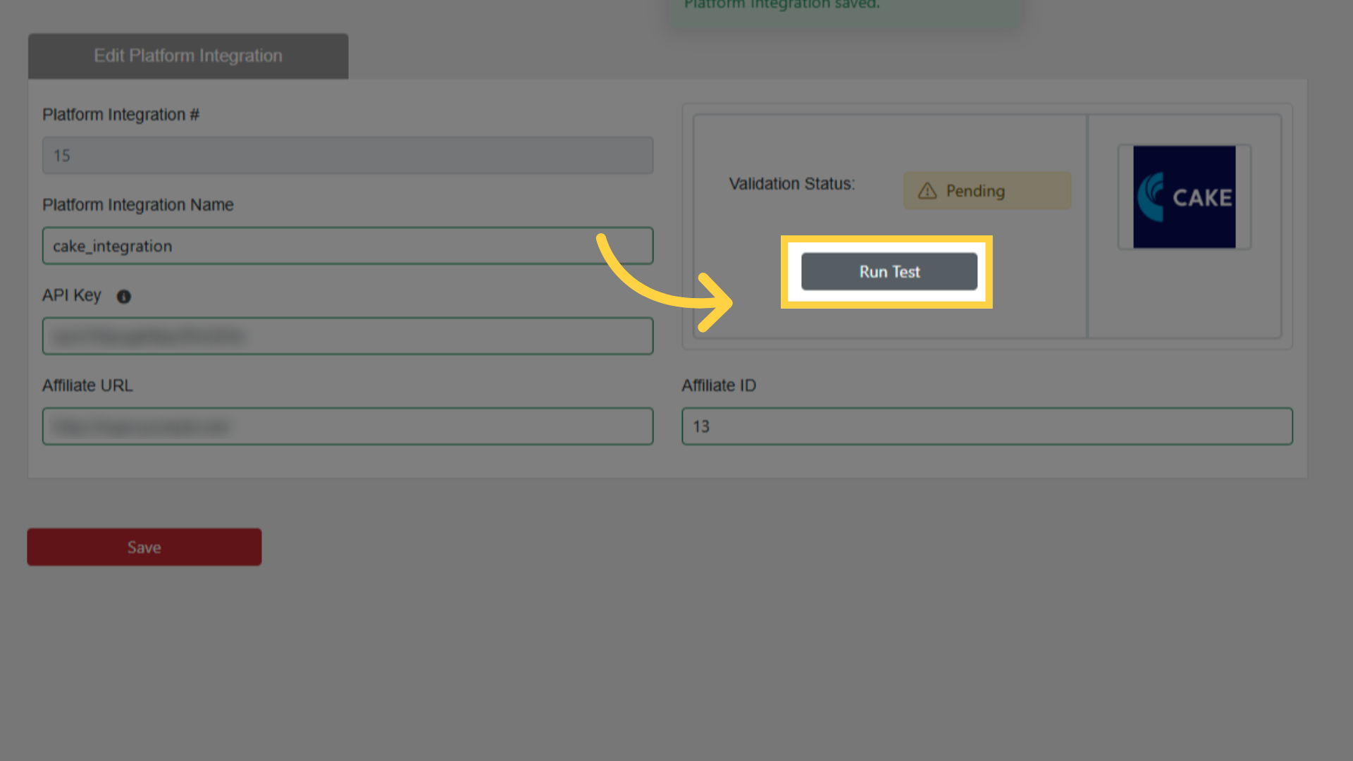 Click 'Run Test'