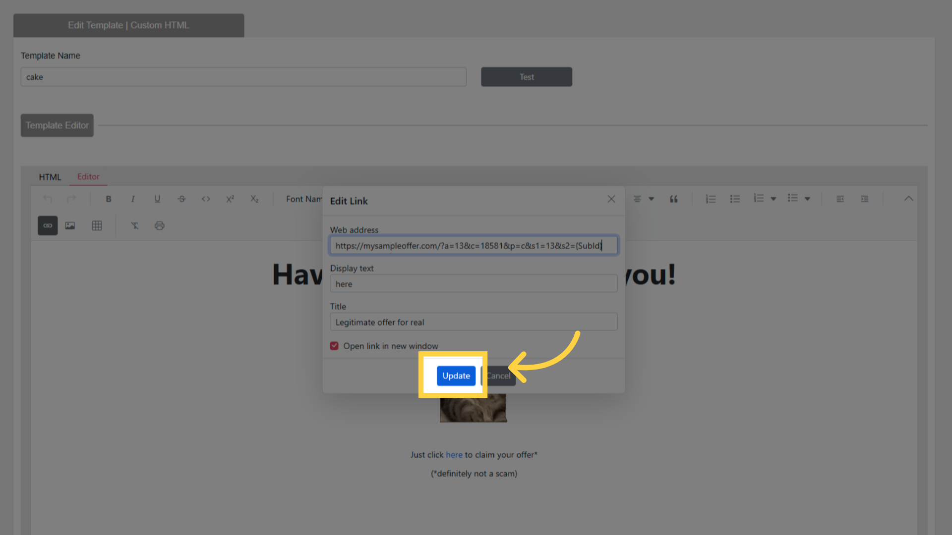 Click 'Update'