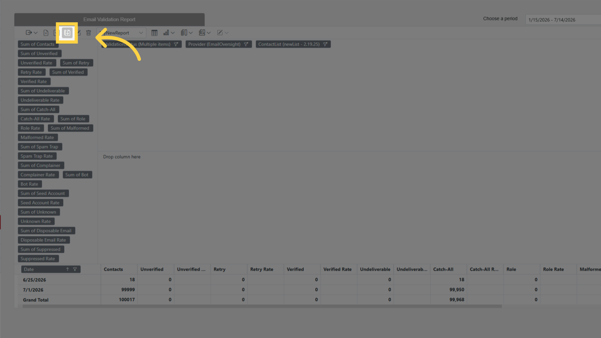 Email Validation Report: Save Report