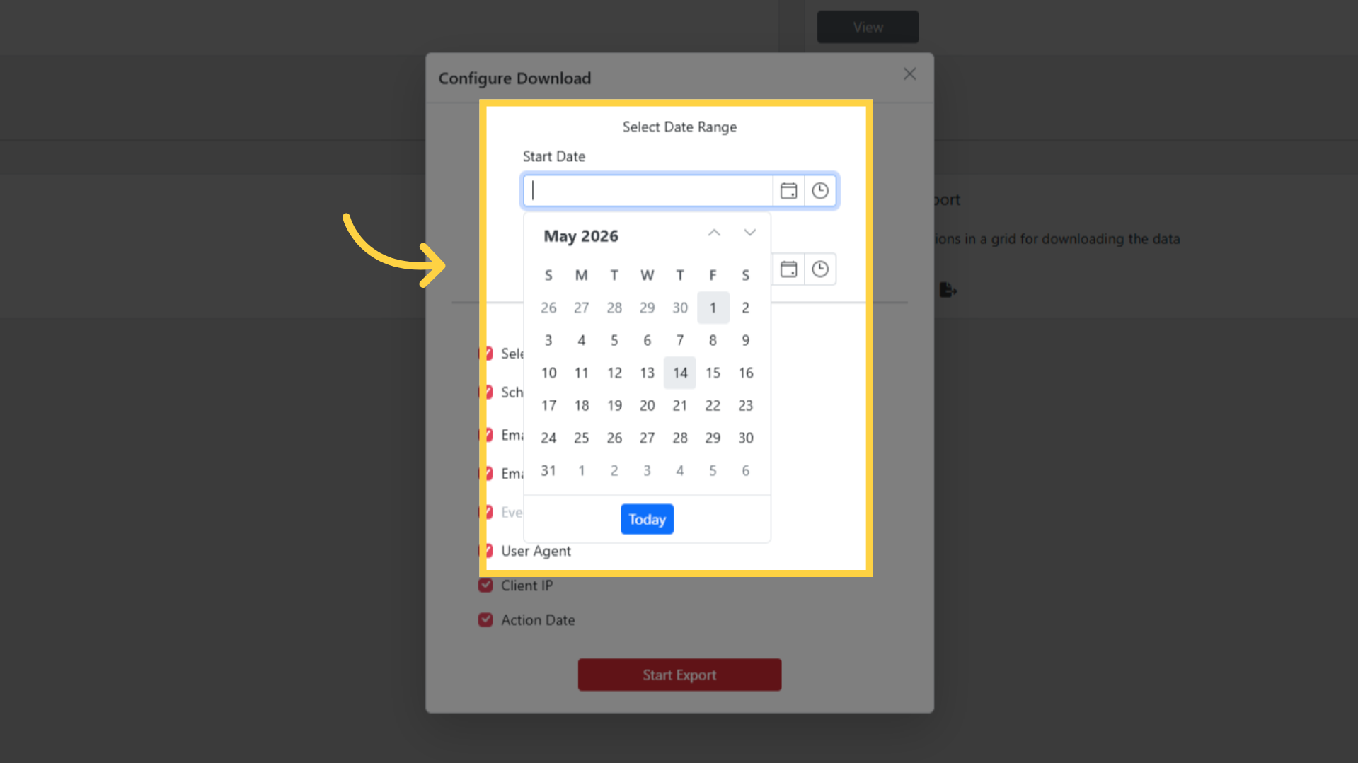 Engagement Report: Configure Dates