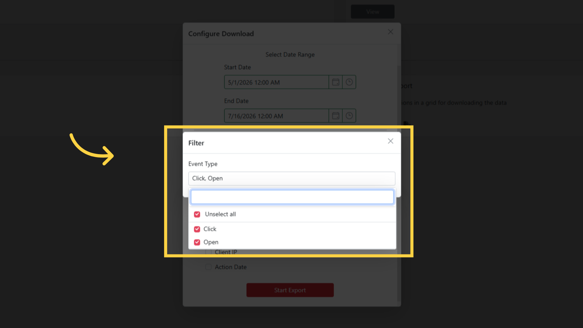 Engagement Report: Filter Fields
