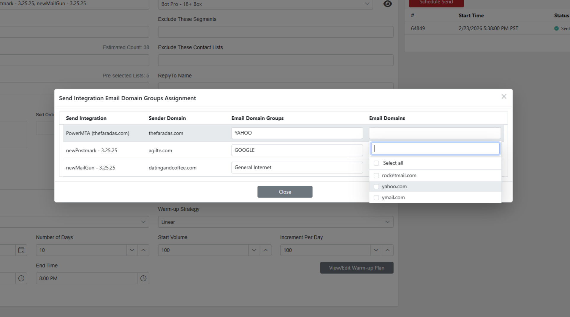 Assign Email Domain Groups