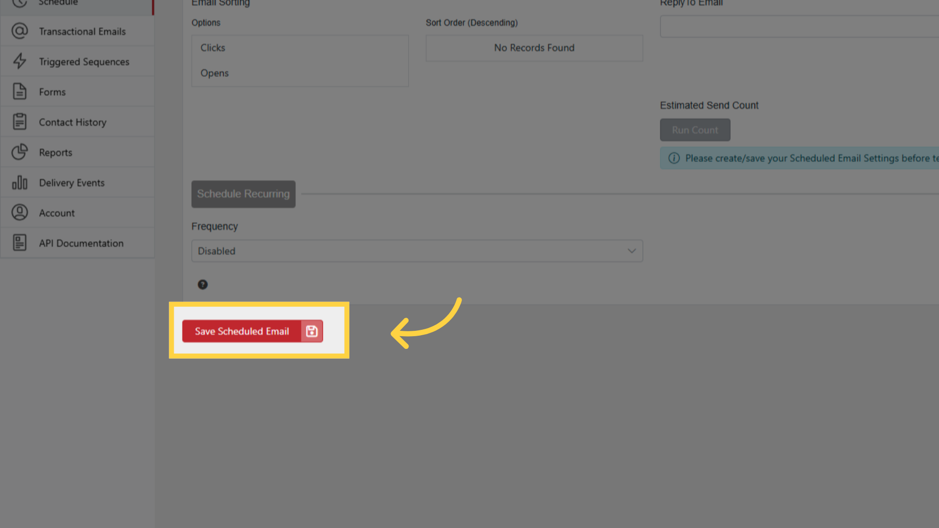 Save Scheduled Email