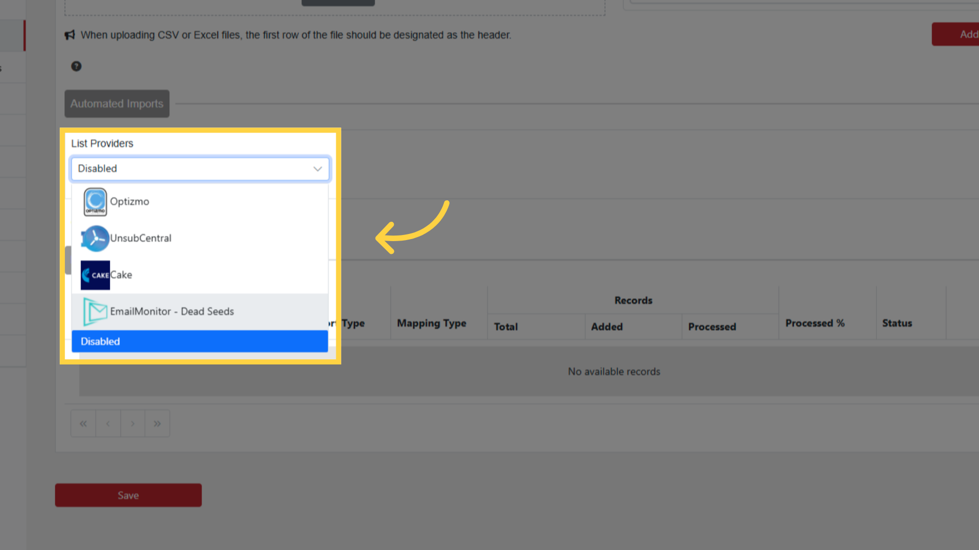 Select EmailMonitor