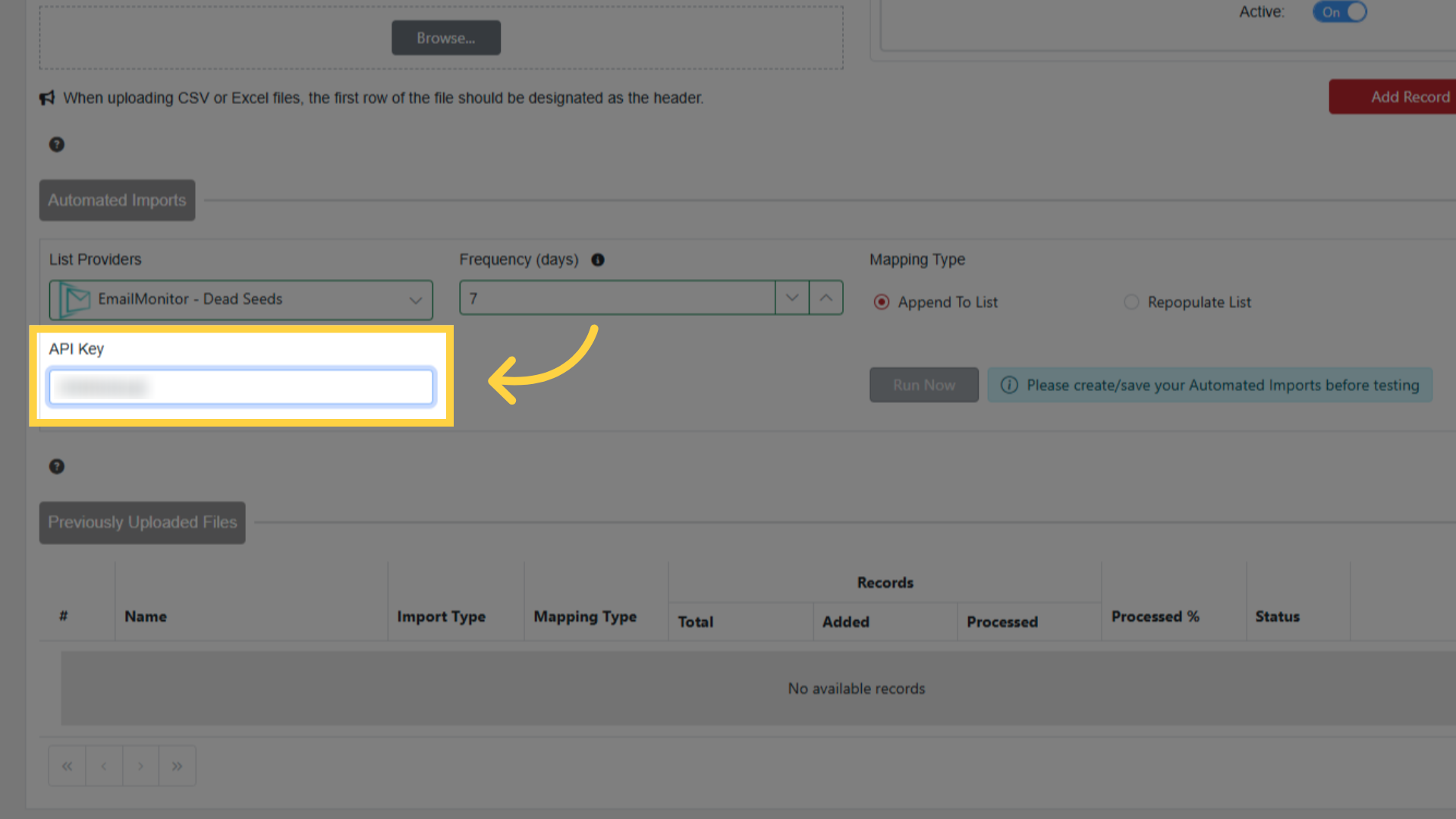 Add Your API Key