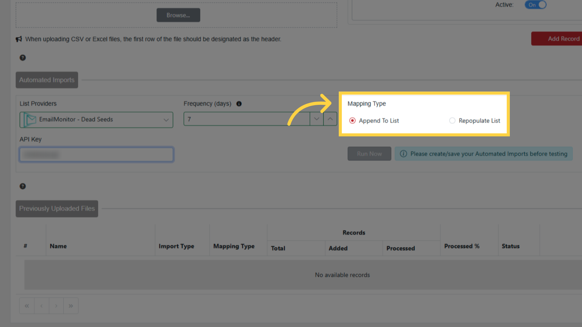 Choose Mapping Type